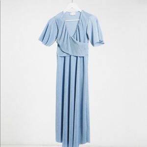 ASOS Maternity Nursing plisse batwing wrap midi